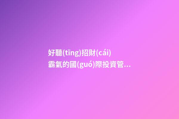 好聽(tīng)招財(cái)霸氣的國(guó)際投資管理公司名字 用這批字必定好看-第1張-公司起名-玄機(jī)派